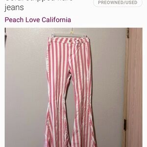 Peach Love California Pink and White Striped Pants